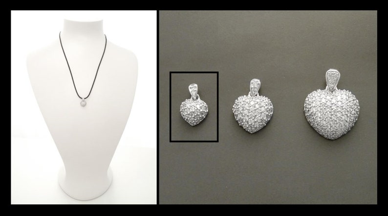 Sterling Silver Heart Pendant Promise Love Necklace Charms Cz Valentine/'s Day Gift Stones Engagement Jewelry