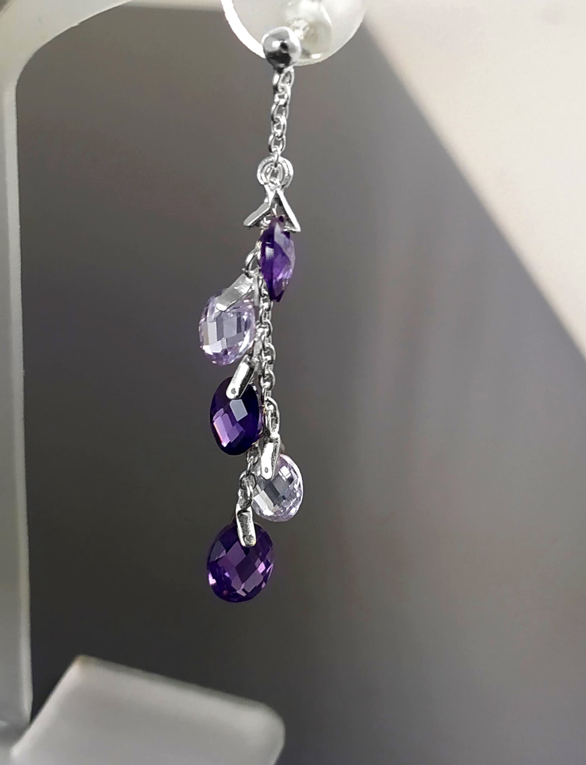 Goth Earrings - Flower Dangle Earrings - Nightshade Purple – JunkyardBat