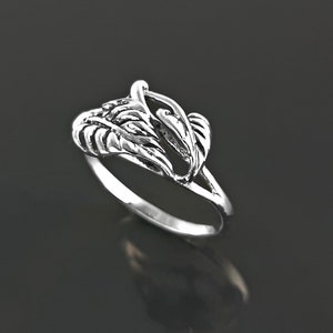 Cordate Leaf Ring Sterling Silver Plant Ring Filigree - Etsy