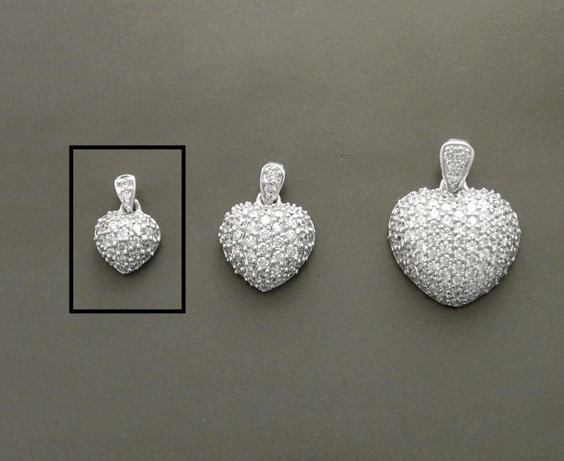 Sterling Silver Heart Pendant Promise Love Necklace Charms Cz Valentine/'s Day Gift Stones Engagement Jewelry