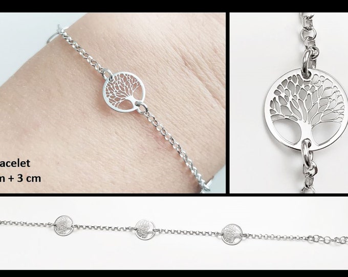 Tree of Life Bracelet, Sterling Silver, Filigree Bracelet, Nature Pendant, Woman Jewelry, Tree of Knowledge, Genealogical Tree Charm