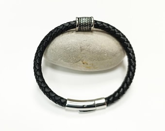 Jonc tressé • Acier inoxydable • Bracelet Rigide torsadé Manchette moderne • Bijou unisexe minimaliste fin léger • Cadeau pour elle ou lui