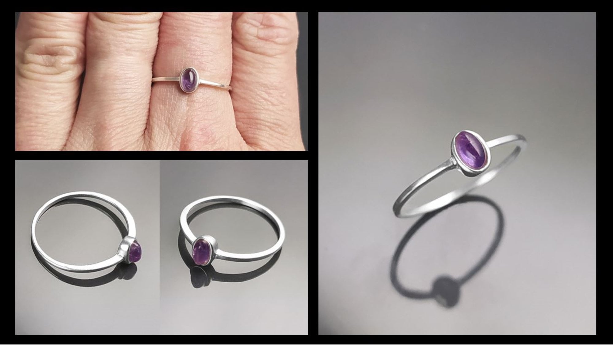 14k Amethyst Ring, Rose De France Amethyst, Pear Amethyst Ring, Sterling  Silver Amethyst Ring, Solitaire Amethyst Ring, - Etsy