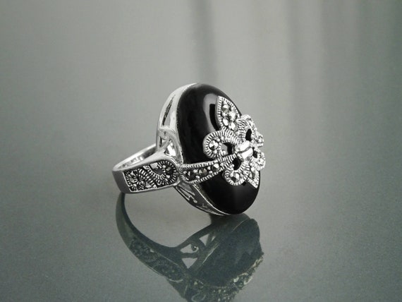 Fabulous Betty Smith Native American Navajo Black Onyx Sterling Silver Ring Fabulous Betty Smith Native American Navajo Black Onyx Sterling Silver Ring