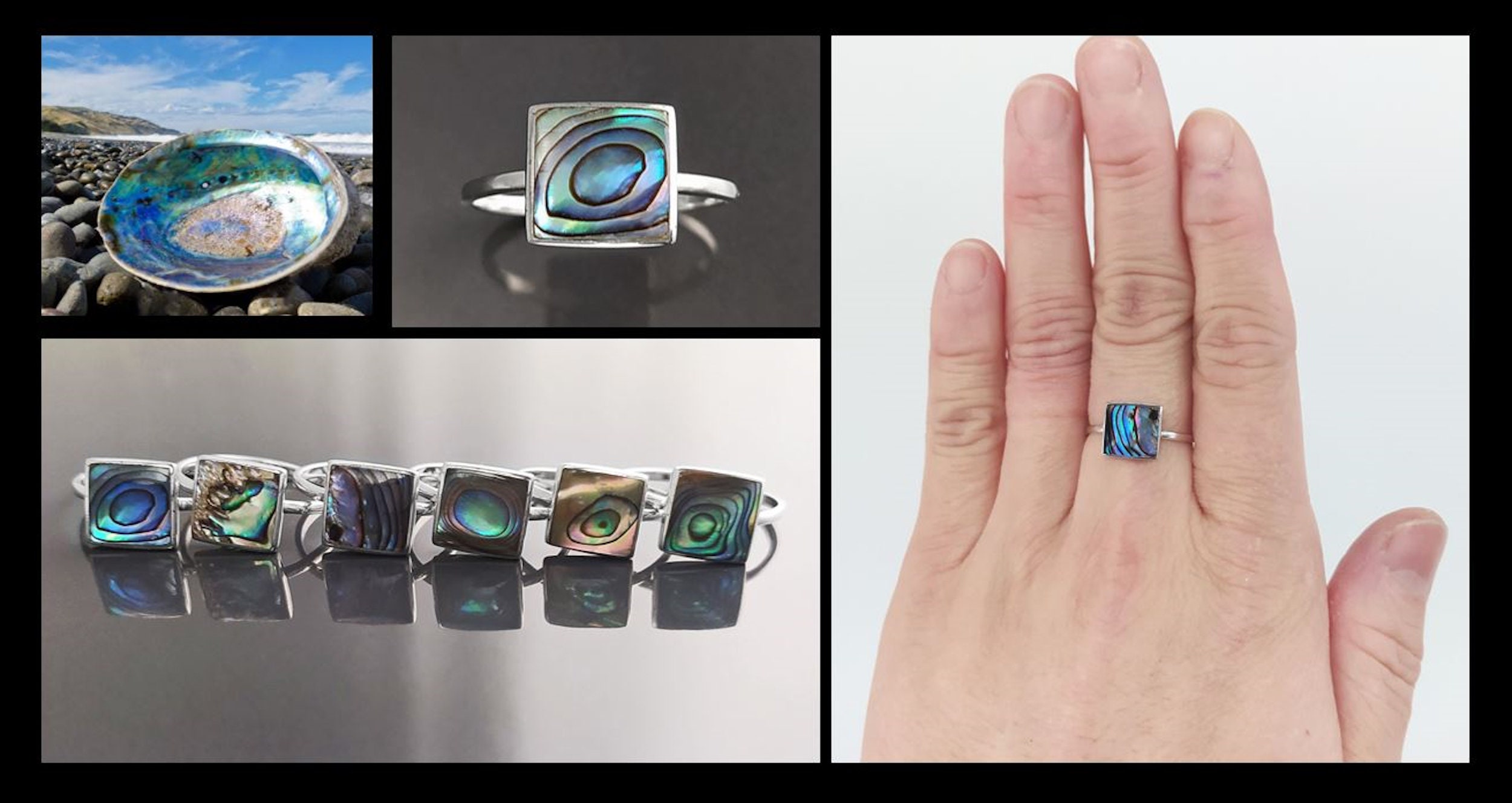 Bague nacre abalone sale