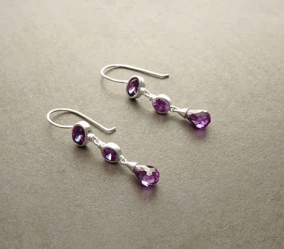 earrings purple stone