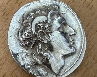 Sterling Silver Lysimachus Tetradrachm Coin: Greek Macedonia Zeus Eagle Repro