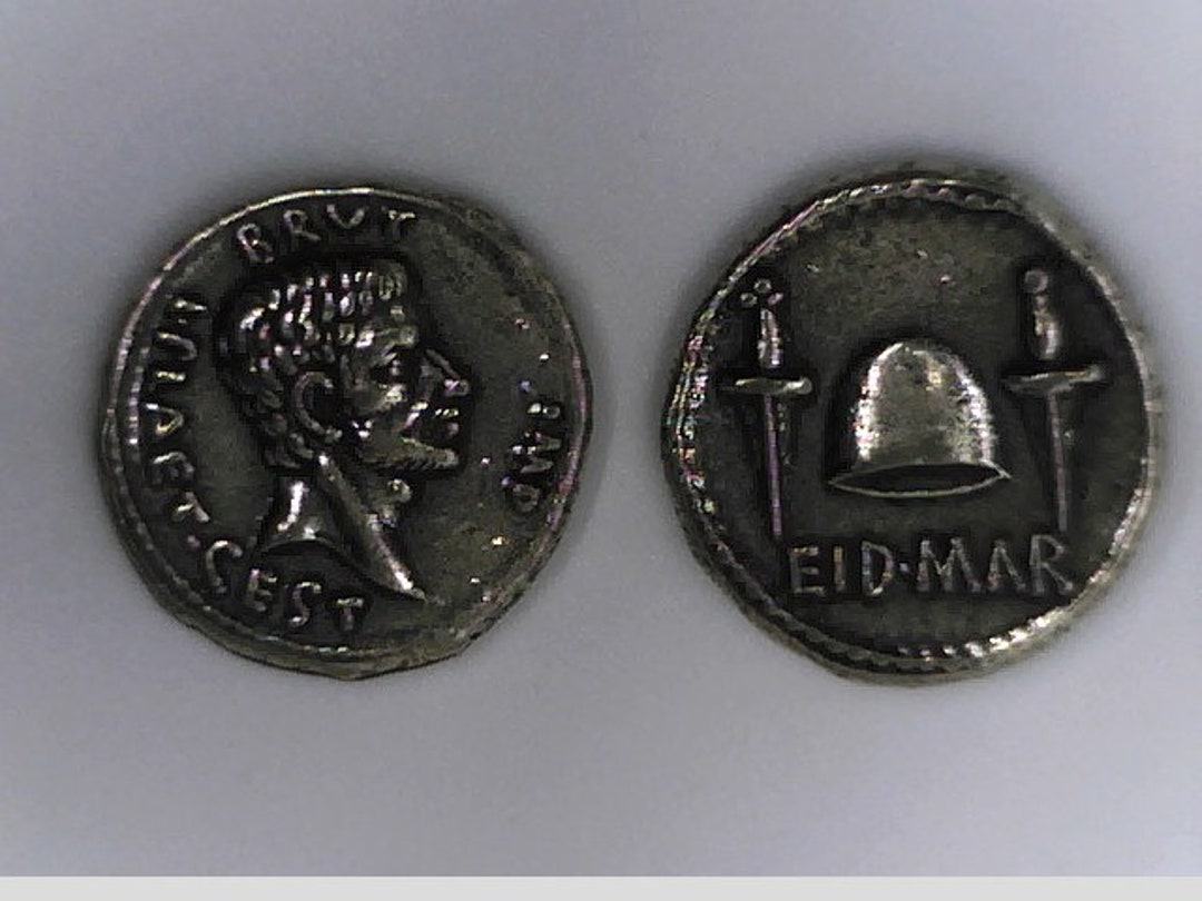 ローマ帝国皇帝ブルートゥス・デナリウス、北ギリシャ造幣局硬貨、自由の帽子、二本の短剣、クリスマスプレゼント、3月15日、EID MAR - Etsy  日本