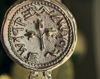 The Famous Half Shekel or Shekel coin Sterling Silver 925 Jewish Judaean Jewelry Pendant Necklace coin Xmas gift Christmas Present