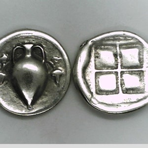 Greece Greek Islands Cyclades Naxos Stater ancient coin Kantharos or Hydria Incuse square quadripartile gift