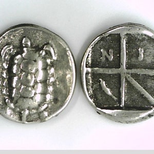 Greece Greek Islands off Attica Aegina Aigina Stater Sea Turtle Marine Life Tortoise Incuse Square Xmas Educational Christmas Gift Education