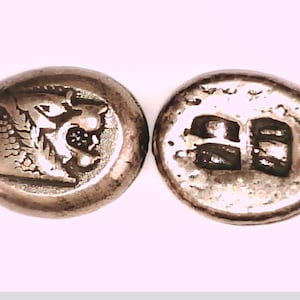 Greece Asia Minor Lydia Miletos King Alyattes Kroisos Jewellery High Quality Museum Remake Lion Hekte Silver plated coin Xmas gift Education