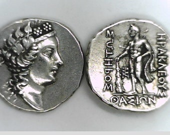 Greece Greek Islands off Thrace Thasos Silver Plate Tetradrachm Dionysos Herakles Hercules Xmas Birthday Gift Education Present Jewelry coin