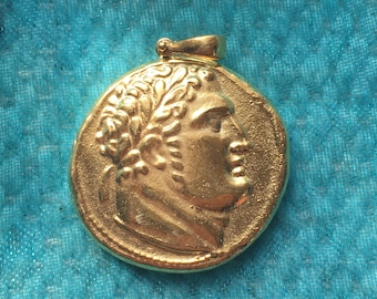 The famous Judas Shekel in 24K Gold plated Sterling Solid Silver Jewish Eagle Tyre Jewelry Pendant Necklace coin gift Christmas Easter