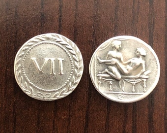 Lot of one token Italy Rome Roma Tiberius Roman Erotic Scene Spintriae Love Gift Sex Sexual Valentine Valentines Xmas Present Christmas