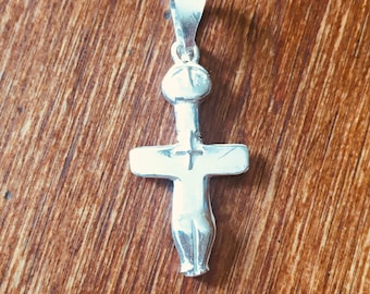 The famous Cross like Ancient Idol found at Pomos excavations in Sterling Silver 925 Jewelry Pendant Christmas Present Handmade Gift Cyprus