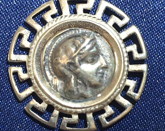 The famous Attica Athens Tetradrachm Owl Athena coin in Sterling Silver 925 Jewelry Pendant Wisdom Graduation Christmas Present Handmade