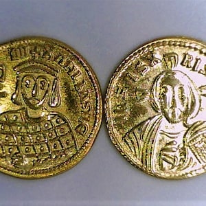 Plaque en or 24 carats Solidus pièce empereur byzantin Michael - Etsy France
