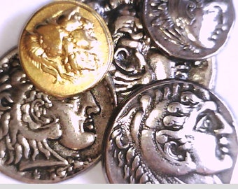 Greece Macedon Alexander The Great Lot of 5 Silver & Gold Plated Drachm Tetradrachm Dekadrachm Stater coins Christmas Gift Education present