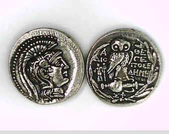 Greece Greek Attica Athens Drachm New Style Jewelry Jewelries Quality Ancient Museum Remake silver pl coin Athena Owl Xmas gift Education