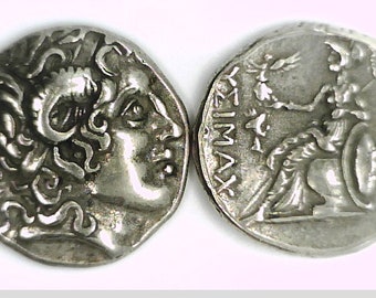Greece Greek Macedon Macedonia King Lysimachos Alexander The Great Athena Wisdom Tetradrachm ancient coin Thrace mint Present Xmas Gift