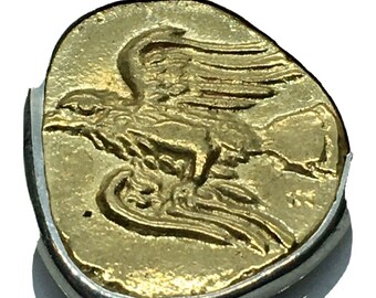Greek Art Greece Pendant Ancient coin of Crete Lyttos Flying Eagle Boar Silver Jewelry Handmade Present Birthday Gift Men Women Girls