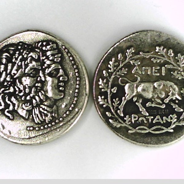 Greece Greek Macedon Epeiros Republic Federal coinage Didrachm Zeus and Dione jugate busts or Bull ancient coin Present Xmas Gift silver pl.