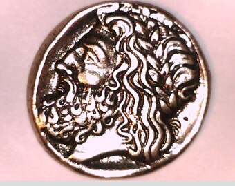 Greece Greek Arkadia Arkadian League Megalopolis Zeus Lykaios Youthful Pan Nude Jewelry Remake silver plated Stater coin Xmas gift Education