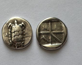 Greece Greek Islands off Attica Aegina Aigina Stater Sea Turtle Marine Life Tortoise Incuse Square Xmas Educational Christmas Gift Education