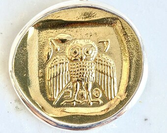 Greece Athena Athens Owl Parthenon Acropolis Pendant Ancient Famous Dekadrachm coin Jewelry Handmade Xmas Girl Present Birthday Gift Wisdom