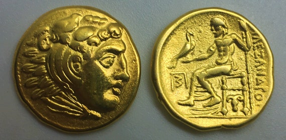 24Kゴールドプレート ギリシャ ギリシャのアレクサンダー大王 ドラクマ