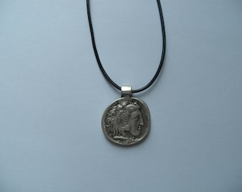 Greece Greek Egypt Alexander III The Great Tetradrachm Pendant Necklace Choker Jewelry coin Memphis Hercules Zeus lotus flower Xmas Gift