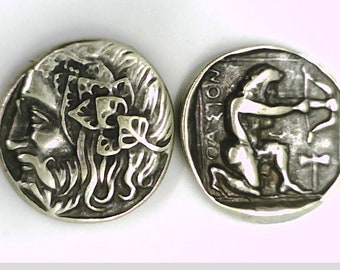 Greece Greek Islands off Thrace Thasos Silver Plate Tetradrachm Dionysos Herakles Hercules Xmas Birthday Gift Education Present Jewelry coin