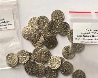 Lot of 10 England Crusaders 3rd Crusade King Richard The Lionheart Denier Pirate coins Museum Remake coin Xmas gift Education