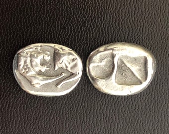 Greece Asia Minor Lydia King Alyattes Kroisos Croesus Stater Jewellery Quality Museum Remake Lion Silver plated coin Xmas gift Education