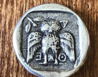 Silver Plated Athens Dekadrachm Coin: Greek Museum Quality Remake
