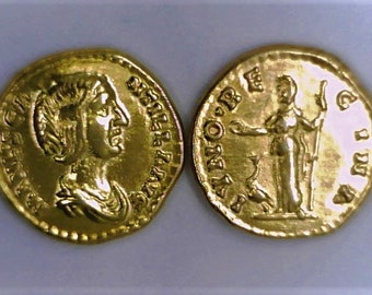 24K Gold Plated Greece Roman Empire Imperial Rome mint Manlia Scantilla Aureus Juno Xmas Christmas Gift Education Birthday Present Passover