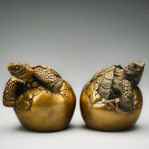 Presale, Fine Casting  Bronze Little Galapagos Tortoise Artwork,Cute Tortoise Bronze Metal Art Collectible,Turtle Figurine Desk Decor gift