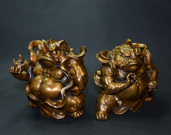 4.1" Fine Casting Bronze Statue Toad King Metal Crafts, Pure Copper Toad Figurine Artwork, Bronze Collectibles Home Desk Decor cadeau