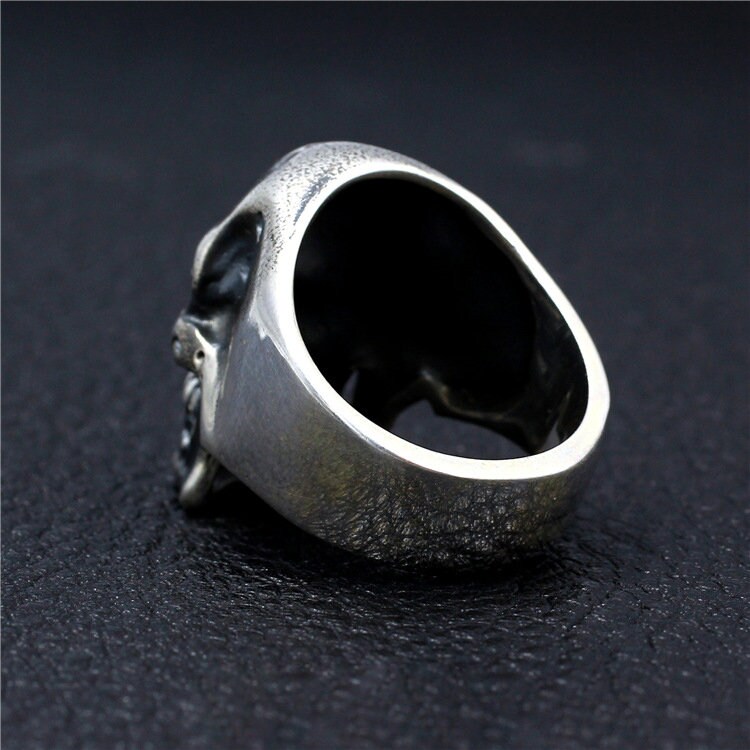 Handmade Fine 925 Sterling Silver Skull Ring Retro Craft Punk - Etsy