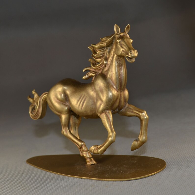 Fine Copper Cast Running Horse Statue Solid Brass Lost Wax Etsy