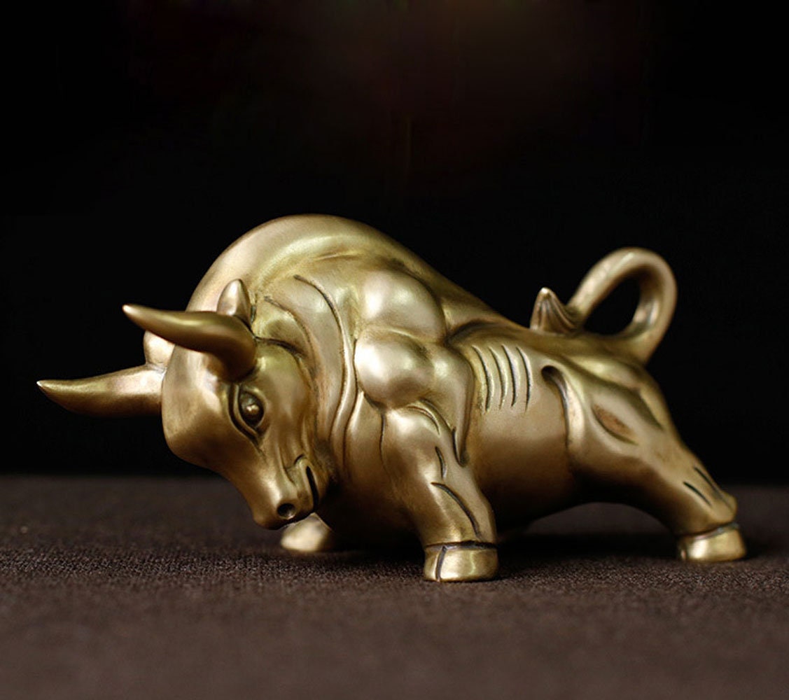 Fine Brass Copper Bull Statue Ottone Perduto Casting Metal Etsy