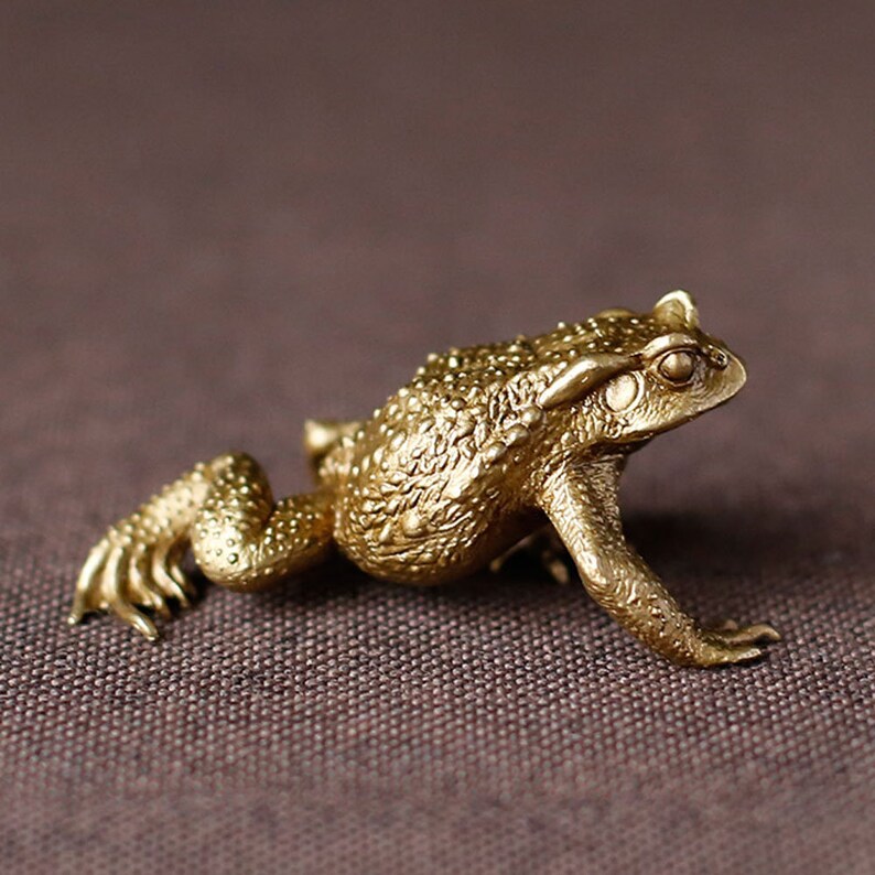 Fine Lifelike Brass Casting Frog Statue Solid Copper Lost Wax Etsy
