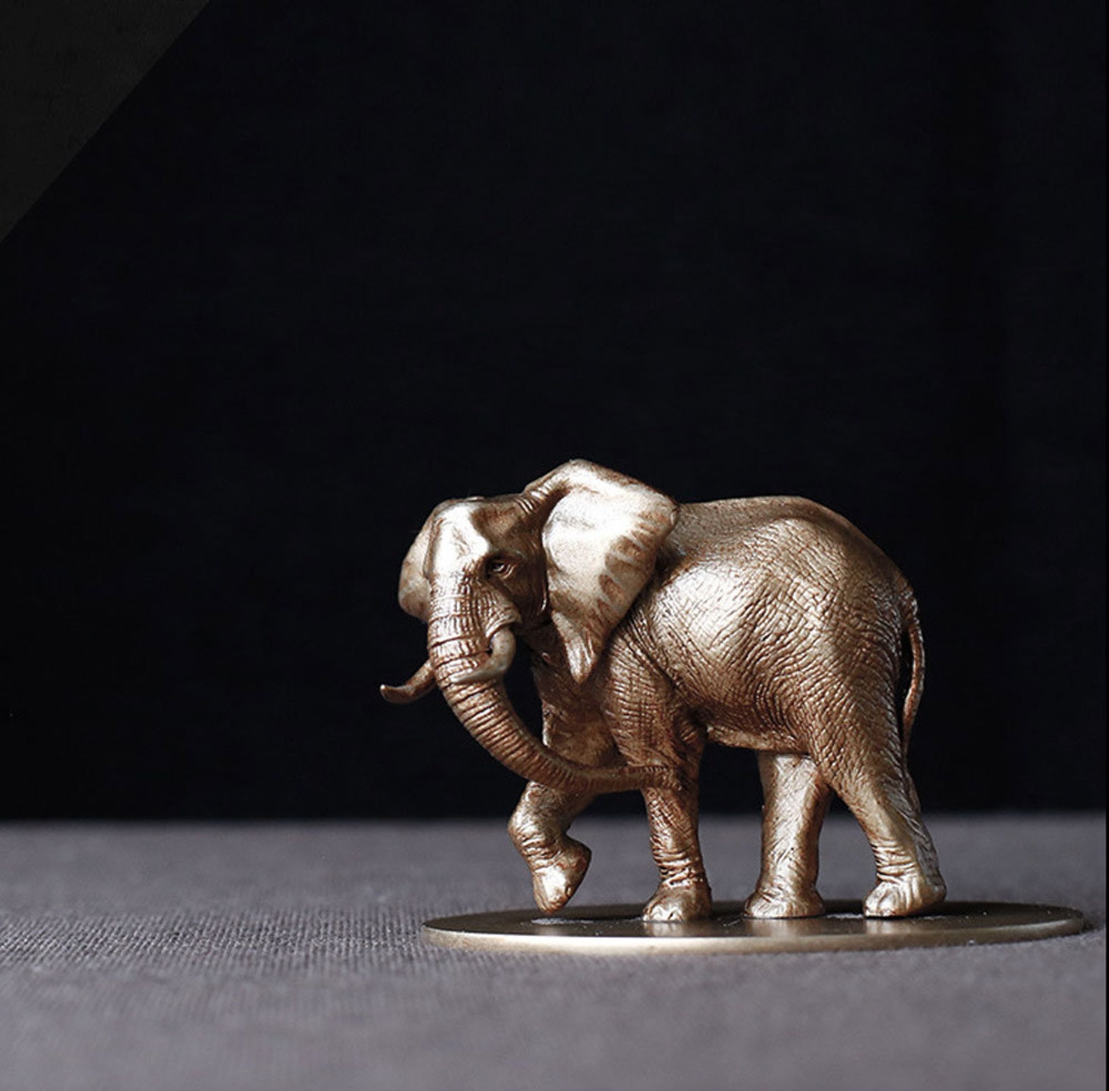 Solid Copper African Elephant Cute Statue Brass Lost Wax Etsy