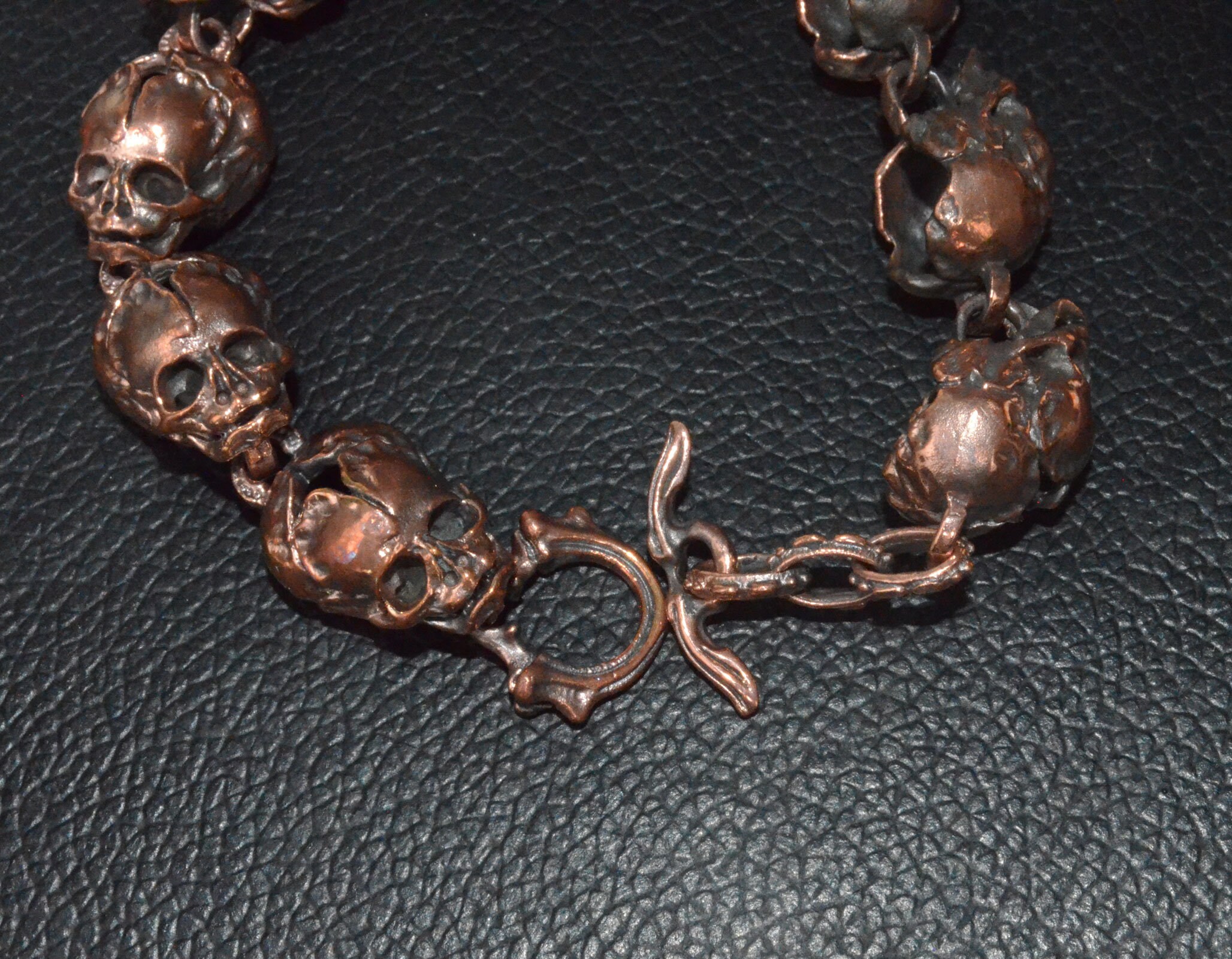 Details about   Unique Red Copper Human baby Skull Bracelet Handmade Punk Gothic DIY Chain 