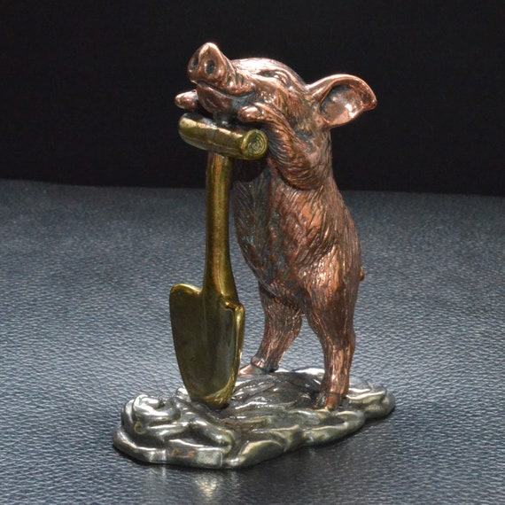 Buy Lovely Solid Copper Cute Pig Statue, Brass Lost Wax Casting