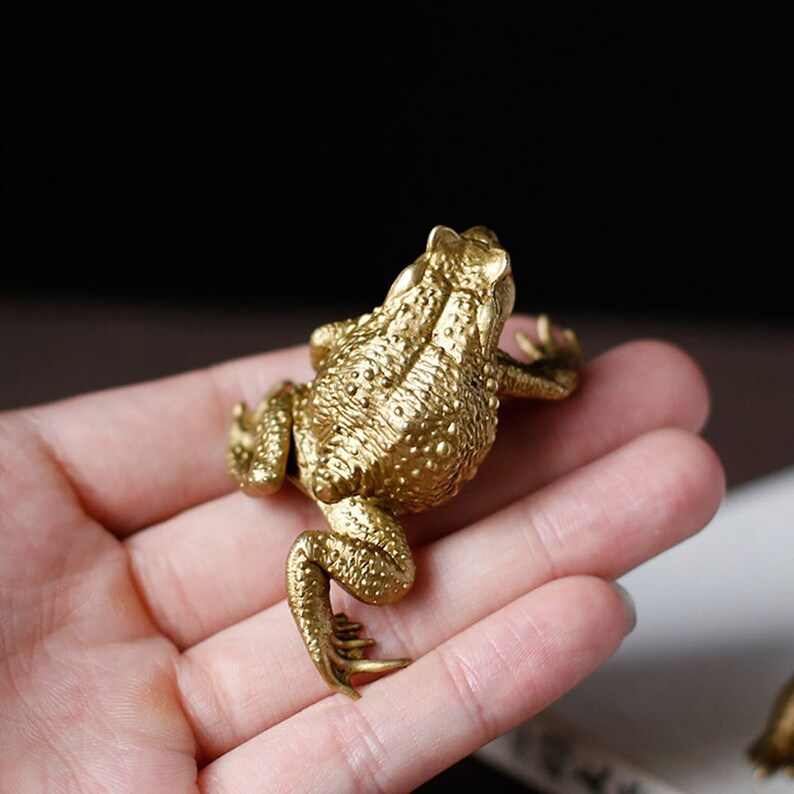 Fine Lifelike Brass Casting Frog Statue Solid Copper Lost Wax Etsy