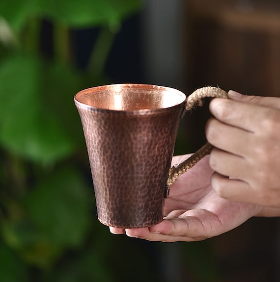 Handmade Red Copper Mugs Cups, 375ml ,tea Cup, Water Cup, Coffee