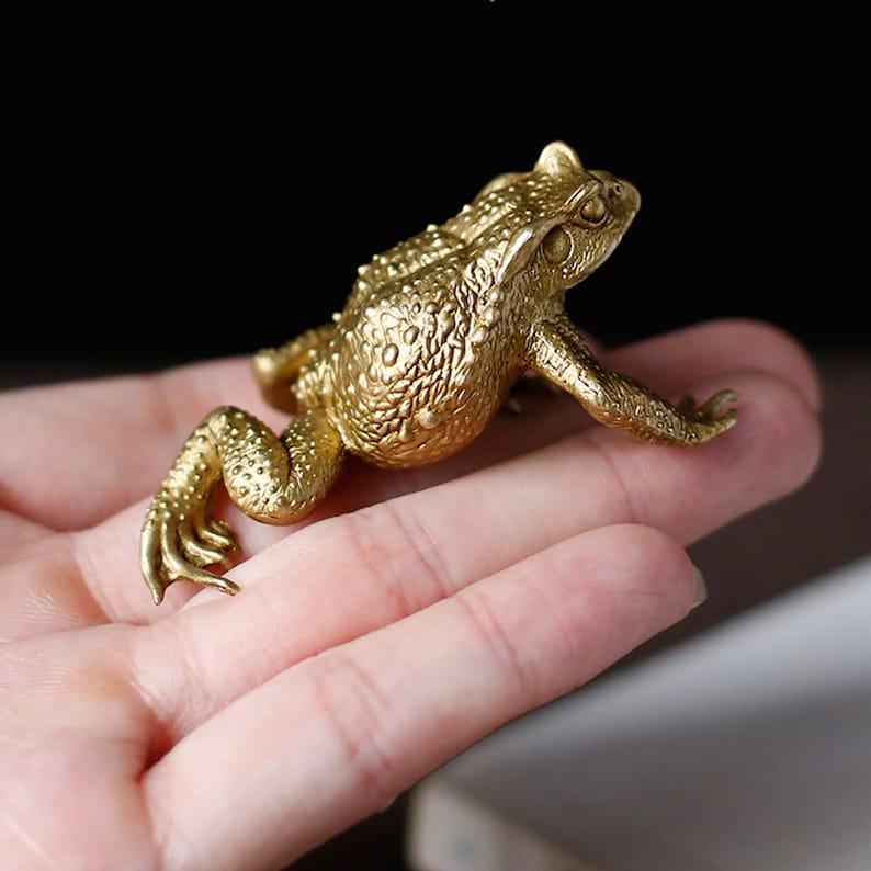 Fine Lifelike Brass Casting Frog Statue Solid Copper Lost Wax Etsy