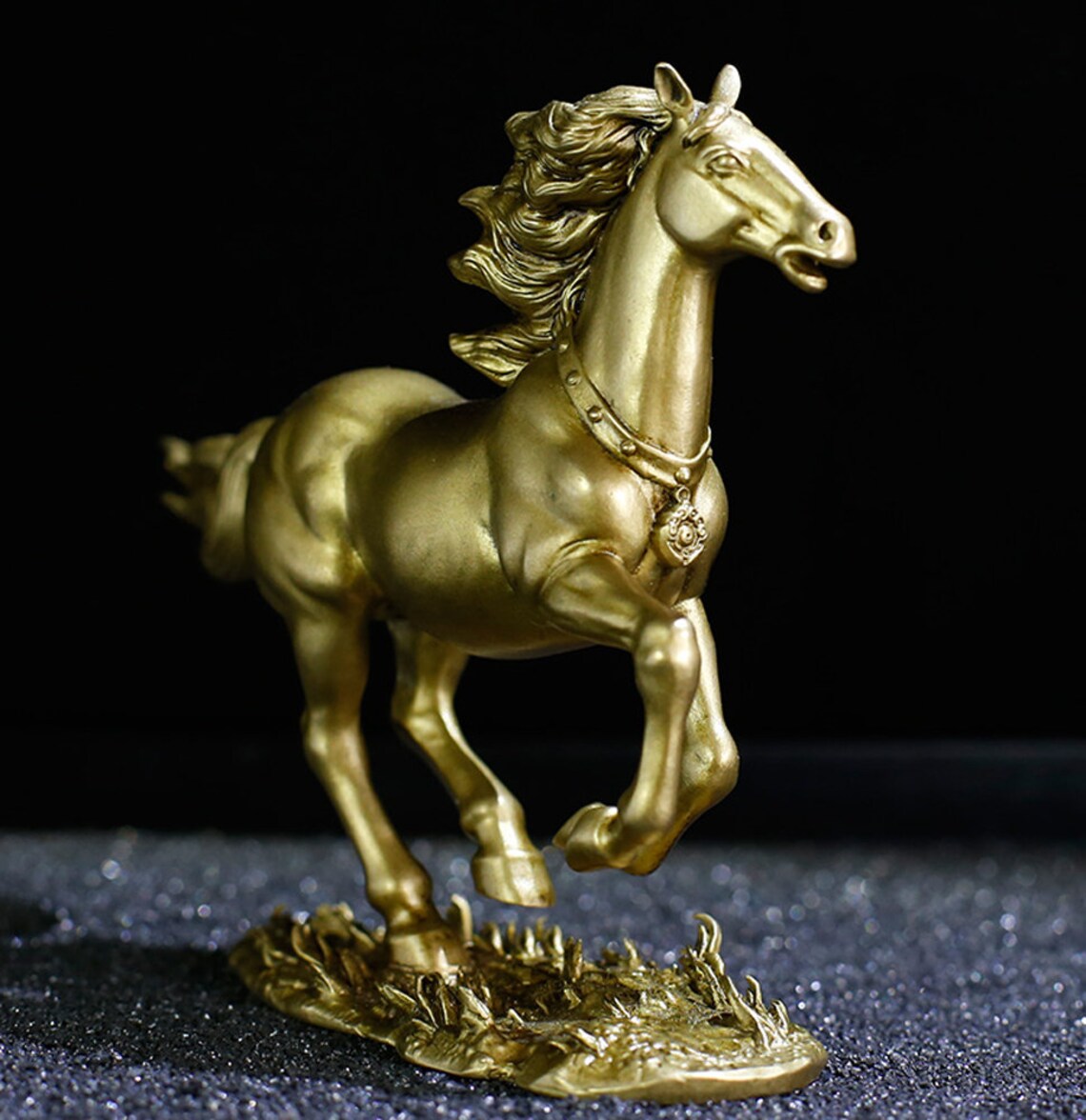 Fine Copper Cast Running Horse Statue Solid Brass Lost Wax Etsy